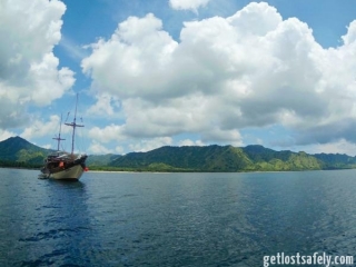 Komodo Island and the boat